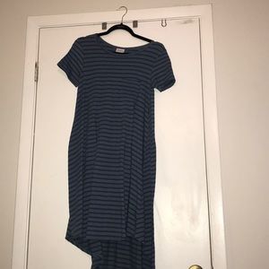 LulaRoe blue striped Carly dress